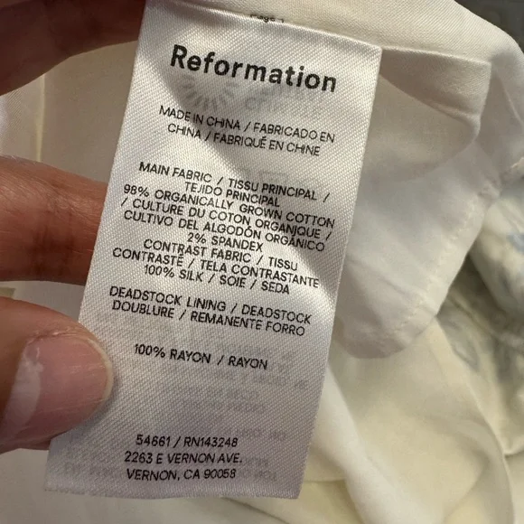 Reformation Analise White and Blue Floral Mini Dress - Picture 9 of 12